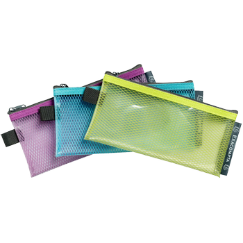 EXACOMPTA Pop'N Co Accessoiretas 38110E Ritssluiting EVA (Ethyleenvinylacetaat),  PP (Polypropeen) Liggend 20 (B) x 10 (D) x 0,4 (H) cm Kleurenassortiment 3 Stuks (38110E)