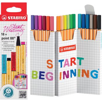 Stabilo point 88 Fineliner Naaldpunt Kleurenassortiment 8818/5 18 Stuks (8818/5)