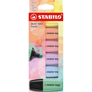 Stabilo BOSS MINI 07/6-2-01 Tekstmarker Kleurenassortiment Breed Beitelpunt - 5 mm 6 Stuks (07/6-2-01)
