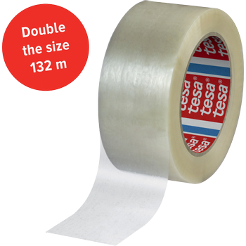 TESA Verpakkingstape Hoog Geluidsniveau tesa pack Transparant 50 mm (B) x 132 m (L) PET (Polyetheentereftalaat) 60418 6 Rollen (60418-00000-00)