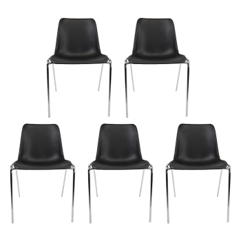 REALSPACE Iris Bezoekersstoel Zwart 120 kg 490 x 430 x 770 mm 5 Stuks (1284485)