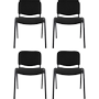 REALSPACE Bezoekersstoel Zwart 120 kg D5S/IN 530 x 540 x 800 mm 4 Stuks
