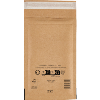 MAIL LITE Gevoerde enveloppen B/00 Goud Zonder venster Kleefstrip 200 Stuks (101273244)