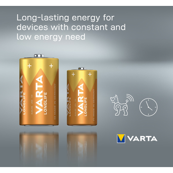 VARTA Batterijen 4120 D LR20 Alkaline 1,5 V Pak van 4 (4120101304)