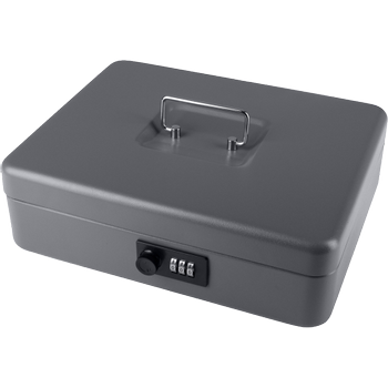 PAVO Geldkist Combinatieslot 1 Compartiment 300 x 240 x 90 mm Donkergrijs (8014408)