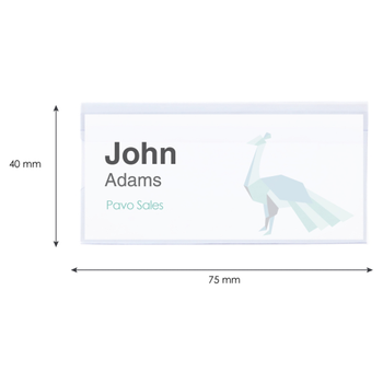PAVO Naambadge met Speld 75 mm 100 Stuks (8009299)