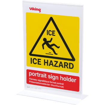 VIKING T-Sign Bordhouder A4 21,1 (B) x 9,3 (D) x 29,7 (H) cm Transparant (1426784)