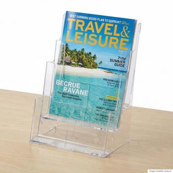 VIKING Folderrek Staand 3 vakken A4 Transparant Plastic 230 x 160 x 320 mm (1428768)