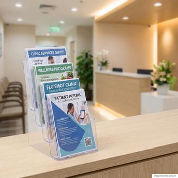 VIKING Folderrek Staand 4 vakken A5 Transparant Plastic 165 x 254 x 159 mm (1428838)