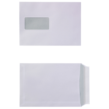 VIKING Enveloppen Met Venster C5 162 (B) x 229 (H) mm Kleefstrip Wit 90 g/m² 500 Stuks (2046590)