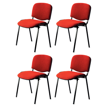NOWY STYL Bezoekersstoel ISO Plus Stof Rood 4 Stuks (1592A102)