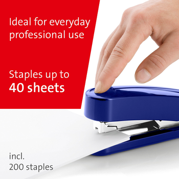 NOVUS NOVUS OFFICE Nietmachine B 4 Halve strip 40 Vellen Blauw 24/6, 26/8 Kunststof,  metaal (124001)