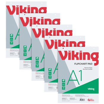 VIKING Recycling Flipoverblok Blanco A1 70 g/m² 5 Stuks à 20 Vellen (2653684)