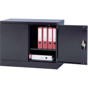 REALSPACE Draaideurkast Staal 1 Plank Afsluitbaar 920 x 420 x 700 mm Zwart (2725715)