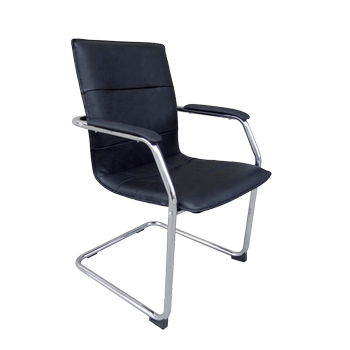 REALSPACE Baker Bezoekersstoel Kunstleder Vaste armleuning Niet in hoogte verstelbare zitting Zwart 110 kg (3078274)