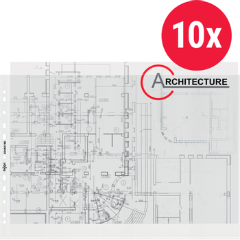 REXEL Showtassen A3 liggend Generfd Transparant 80 micron PP (Polypropeen) Opening boven 11 Gaten 10 Stuks (22443190)