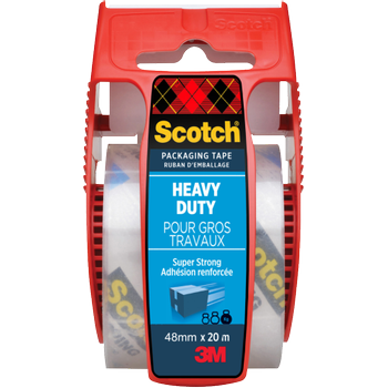 SCOTCH Heavy Duty Verpakkingstape op handafroller Extra kwaliteit Transparant Dispenser met één rol van 50 mm x 20 m PP (Polypropyleen) 76 micron (E.5020.D)