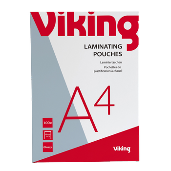 VIKING Lamineerhoezen A4 Glanzend 75 (2 x 75 micron) Transparant 100 Stuks (3384952)