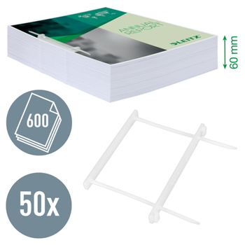 LEITZ Archiefbeugel 6078 10 x 95 x 111 mm Transparant 50 Stuks (60780003)