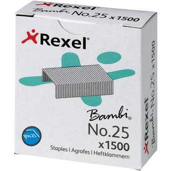 REXEL Bambi No.25 Nietjes 6/4 ACCO5020 Gegalvaniseerd staal Zilver 1500 Nietjes (ACCO5020)