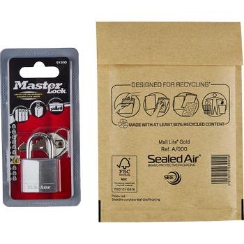 MAIL LITE Luchtkussenenveloppen A/000 Goud Zonder Venster 110 (B) x 160 (H) mm Kleefstrip 79 g/m² 10 Stuks (103049052)