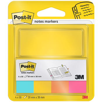 POST-IT Index Rechthoekig 2 x 3,8 cm Kleurenassortiment 6704U 4 Stuks à 50 Strips (670/4U)