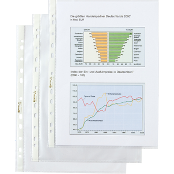 Hetzel Top Quality Showtassen A4 Glashelder Transparant 110 micron PP (Polypropeen) Boven 11 Gaten 10 Stuks (22495190)