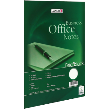 Landré Office Schrijfblok A4 Blanco Gelijmd Karton Groen Niet geperforeerd 100 Pagina's (100050262)