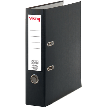 VIKING Breed Classeur A4 75 mm Zwart 2 Ringen Karton, PP (Polypropeen) Mat Staand (3936006)