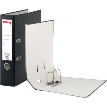 VIKING Breed Classeur A4 75 mm Zwart 2 Ringen Karton, PP (Polypropeen) Mat Staand (3936006)