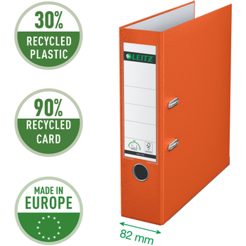 LEITZ 180° Breed Classeur A4 82 mm Oranje 2 Ringen 1010 PP (Polypropeen) Glad Staand (10105045)