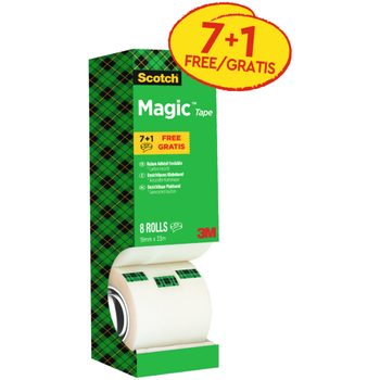 SCOTCH Plakband Scotch Magic Magic 810 Transparant 19 mm (B) x 33 m (L) Kleine kern Vezel Laag Geluidsniveau  8 Rollen (8-1933R8)