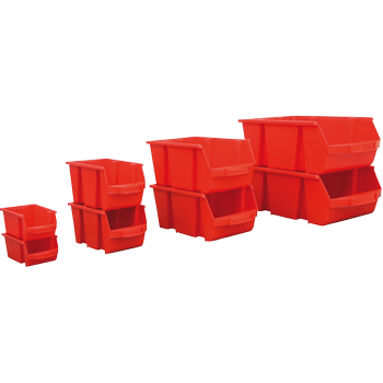 VISO Magazijnbak SPACY2R Polypropyleen 10,1 x 15,7 x 7 cm Rood (SPACY2R)