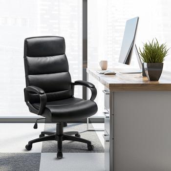 VIKING Malaga Directiestoel Basis mechanisme Kunstleder Vaste armleuning In hoogte verstelbare zitting Zwart 110 kg (4175553)