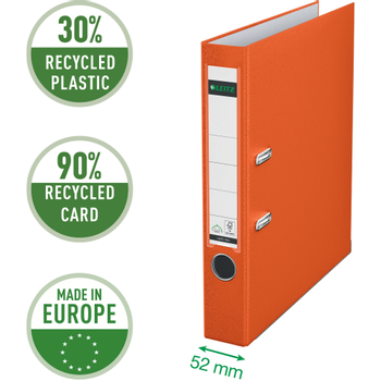 LEITZ 180° Smal Classeur A4 52 mm Oranje 2 Ringen 1015 PP (Polypropeen) Glad Staand (10155045)