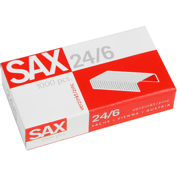 Sax Nietjes 24/6 1-246-00 Zink Zilver 1000 Nietjes (1-246-00)