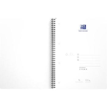 OXFORD Office Essentials Notitieboek A4+ Gelinieerd Spiraal gebonden Karton Zwart Geperforeerd 140 Pagina's (QXF 353002074)