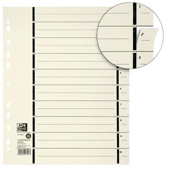 OXFORD 1 tot 10 Scheidingsbladen A4 Chamois 10 tabs Karton 11 Gaten 400004671 100 Stuks (400004671)