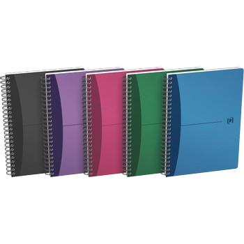 OXFORD Office Urban Mix Notitieboek A5 Gelinieerd Spiraal gebonden PP (Polypropeen) Kleurenassortiment Niet geperforeerd 180 Pagina's 90 Vellen (100101300)