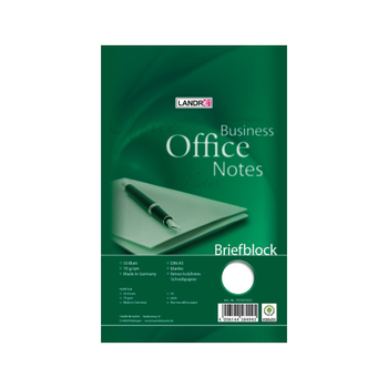 Landré Office Schrijfblok A5 Blanco Gelijmd Karton Groen Niet geperforeerd 100 Pagina's (100050267)