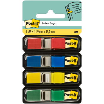 POST-IT Indexen 683-4 11,9 x 43,2 mm Kleurenassortiment 35 x 4 Stuks (683-4)