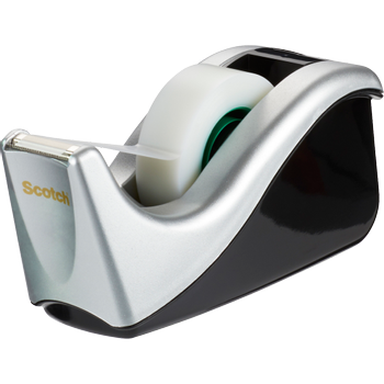 SCOTCH Plakbandafroller C60 Zwart & Zilver met 4 rollen Scotch Magic Tape 810 Plakband Onzichtbaar Mat 19 mm (B) × 33 m (L) (C60-ST4)