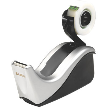 SCOTCH Plakbandafroller C60 Zwart & Zilver met 4 rollen Scotch Magic Tape 810 Plakband Onzichtbaar Mat 19 mm (B) × 33 m (L) (C60-ST4)