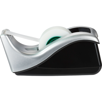 SCOTCH Plakbandafroller C60 Zwart & Zilver met 4 rollen Scotch Magic Tape 810 Plakband Onzichtbaar Mat 19 mm (B) × 33 m (L) (C60-ST4)