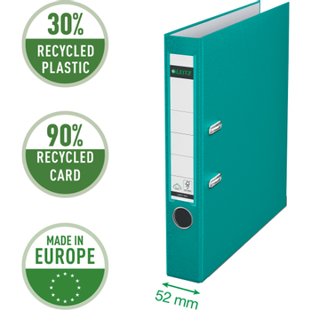 LEITZ 180° Smal Classeur A4 52 mm Turkoois 2 Ringen 1015 PP (Polypropeen) Glad Staand (10155052)