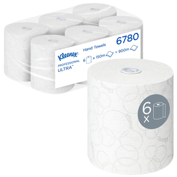 KLEENEX Ultra Papieren handdoeken Rol Wit 2-laags 150 m 6780 6 Rollen (6780)