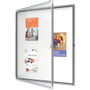 NOBO Premium Plus magnetische afsluitbare weerbestendige buitenvitrine 1902581 wandmontage aluminium frame scharnierdeur van veiligheidsglas 12xA4 wit 924 x 970 mm