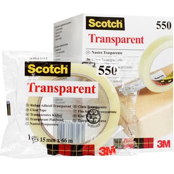SCOTCH Plakband Crystal Clear 550 Transparant 19 mm (B) x 66 m (L) PP (Polypropeen)  8 Rollen (7100194347)