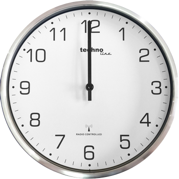 Technoline Wandklok WT8900 33 x 4,8 cm Zilver, wit (8900)