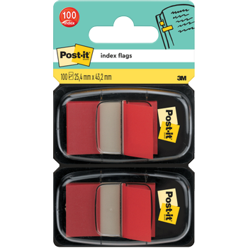 POST-IT Indexen 25,4 x 43,2 mm Rood 50 x 2 Stuks (70005076784)